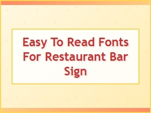 Free Easy-to-Read Fonts for Restaurant
